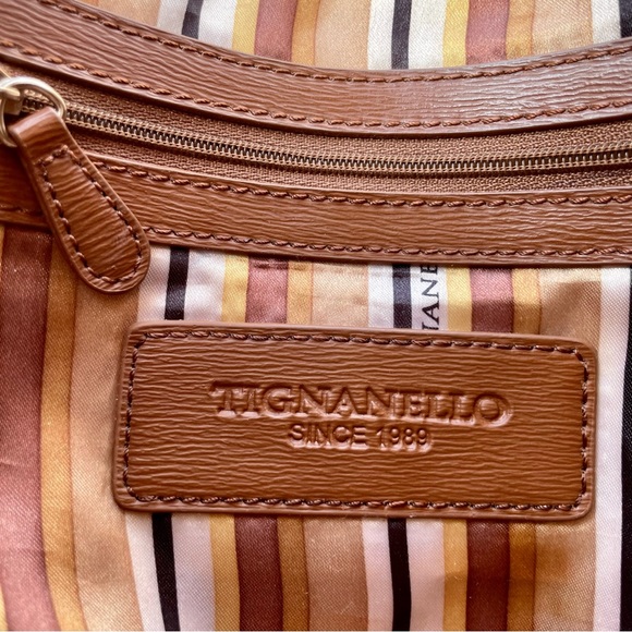 Tignanello • satchel/saddlebag/purse • Genuine Leather • camel color - Picture 8 of 11